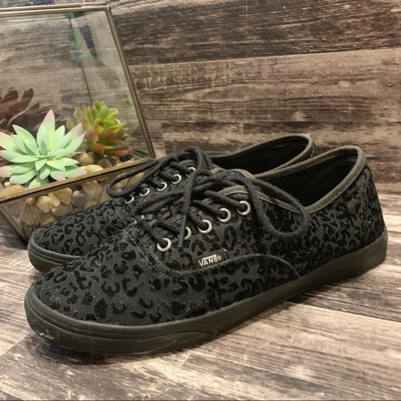 Vans Shoes - Vans Textured Animal Print Black Lace Up Sneakers